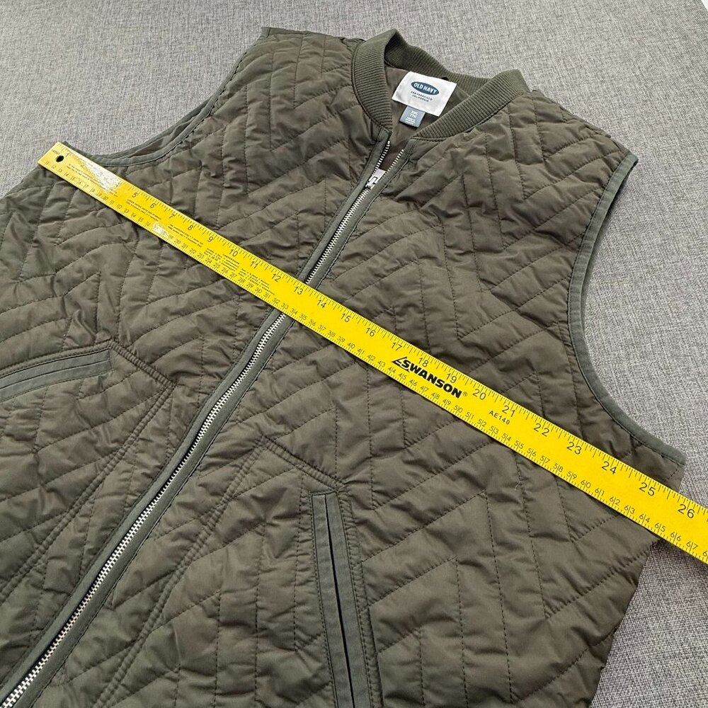 Old Navy Womens Jacket Vest Sleeveless Olive Green Pockets XXL Gently Used Zip - Picture 6 of 8
